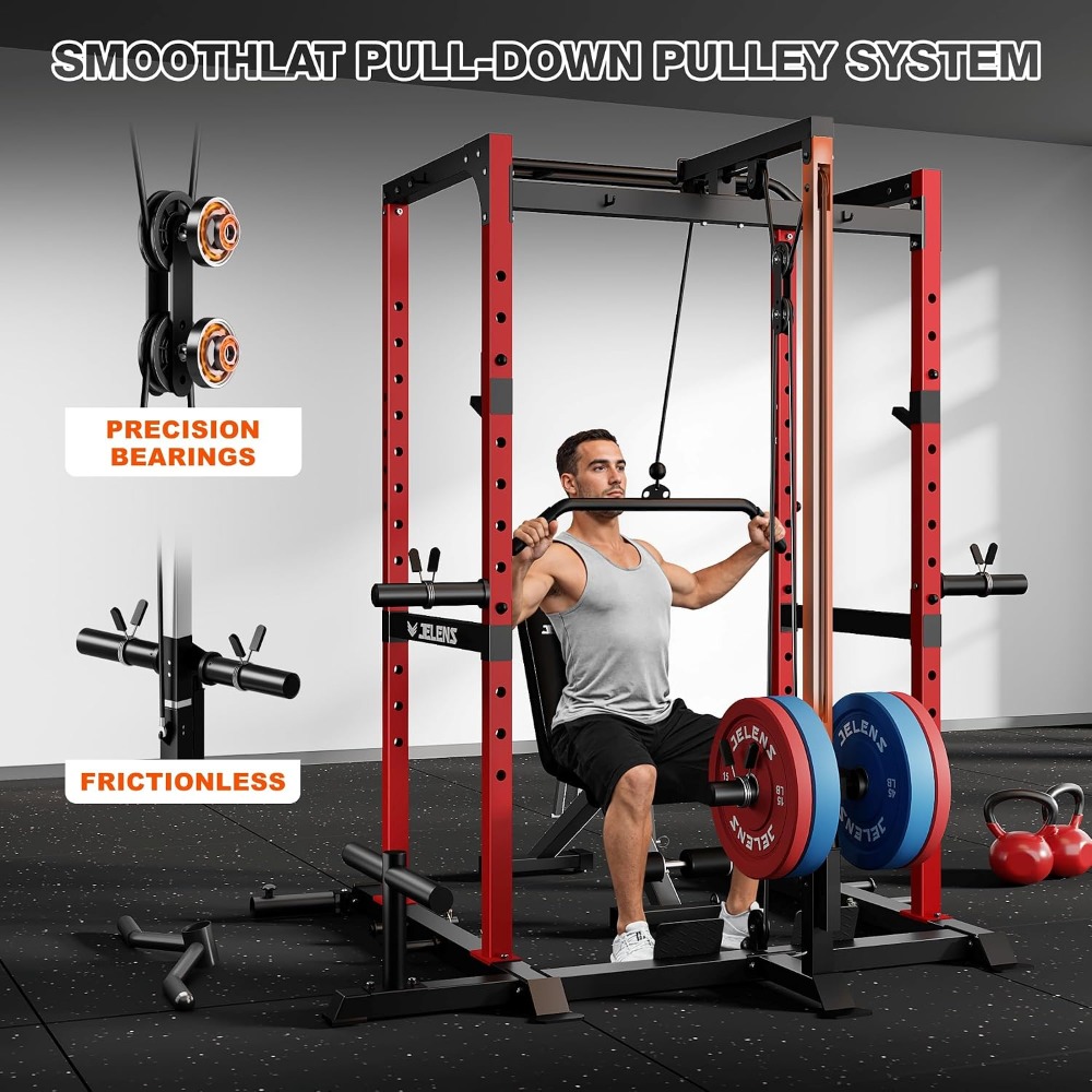 Home Gym Rack With Cables - Cage de musculation multifonction 2000LBS avec