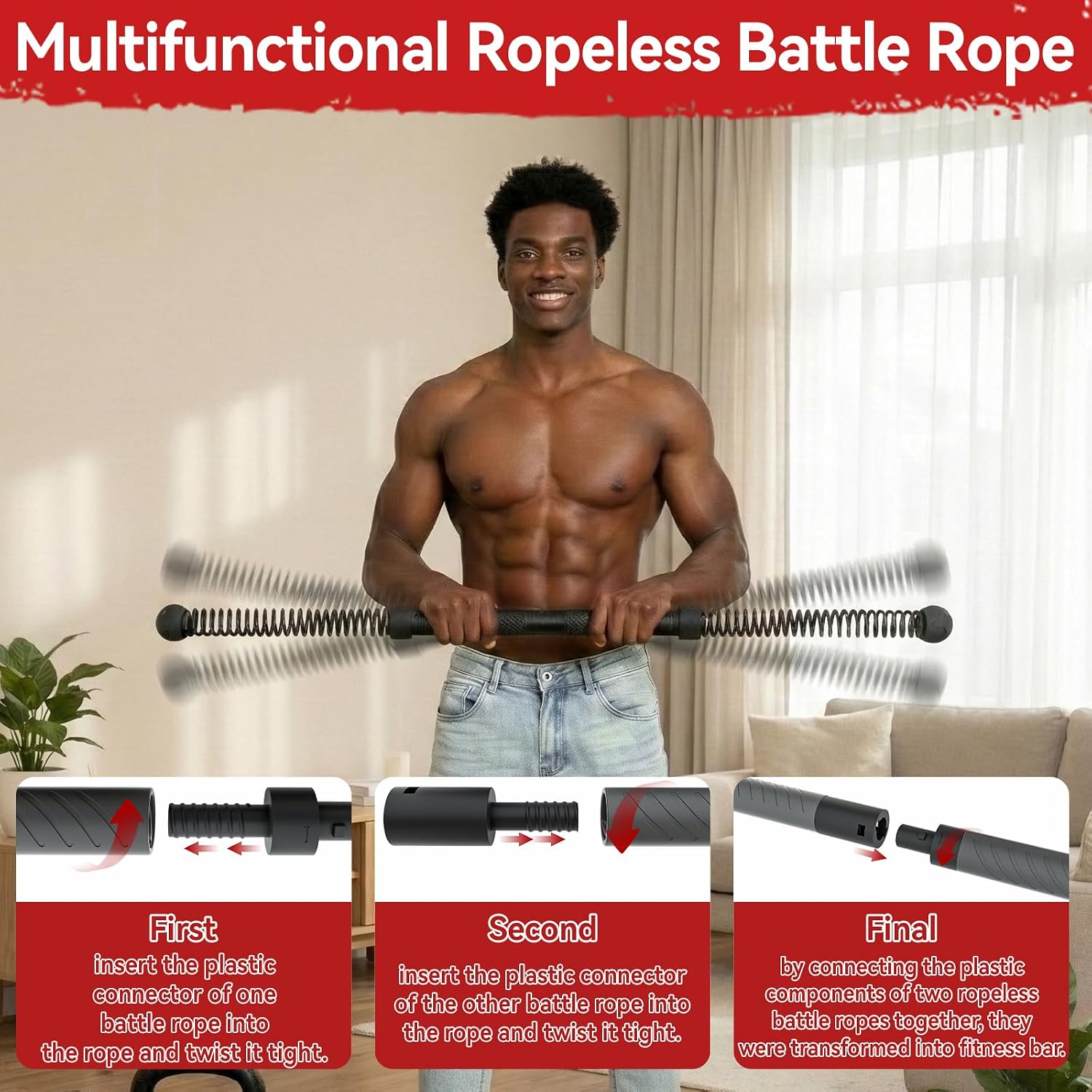 Home Gym Full Body - Barre de torsion sans fil 2-en-1