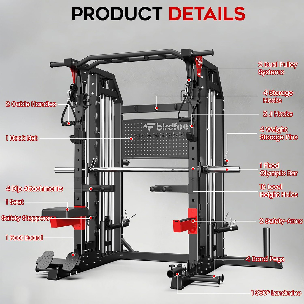 Pooboo Power Cage Multi-Foncti - Home Gym Rack With Cables avis et prix